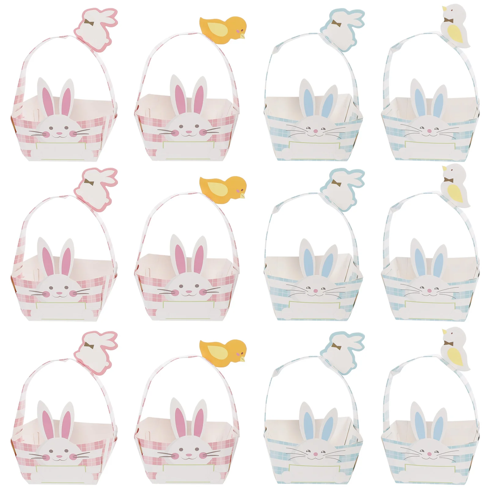 

12 Bunny Baskets Paper Packing Useful Handheld Candy Basket Storage Basket Gift Basket for Packaging