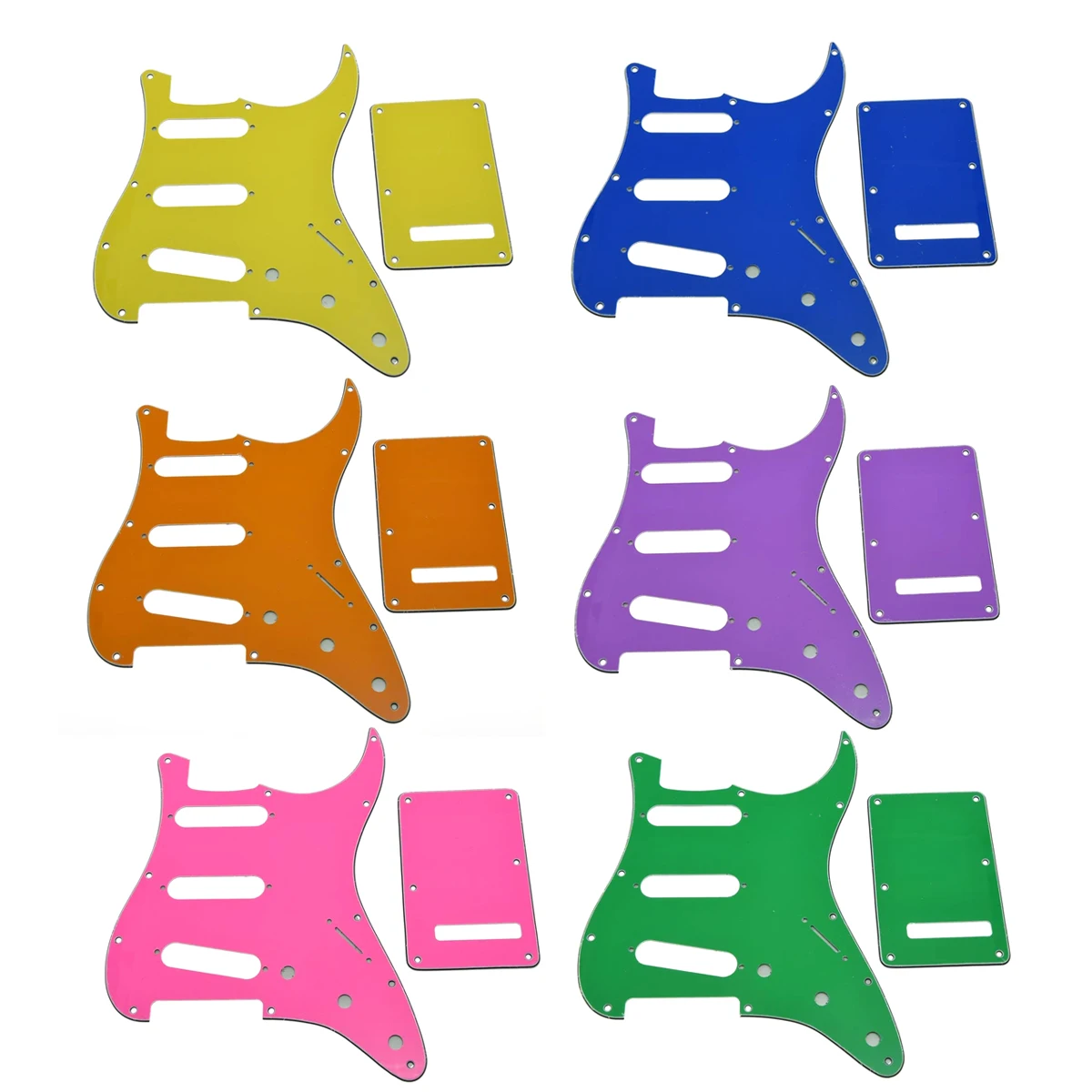 

Pink 11 Hole ST/Strat Style Pickguard SSS Pick Guard with ST Back Plate Tremolo Trem Cover for Stratocaster/Strat USA/Mexico