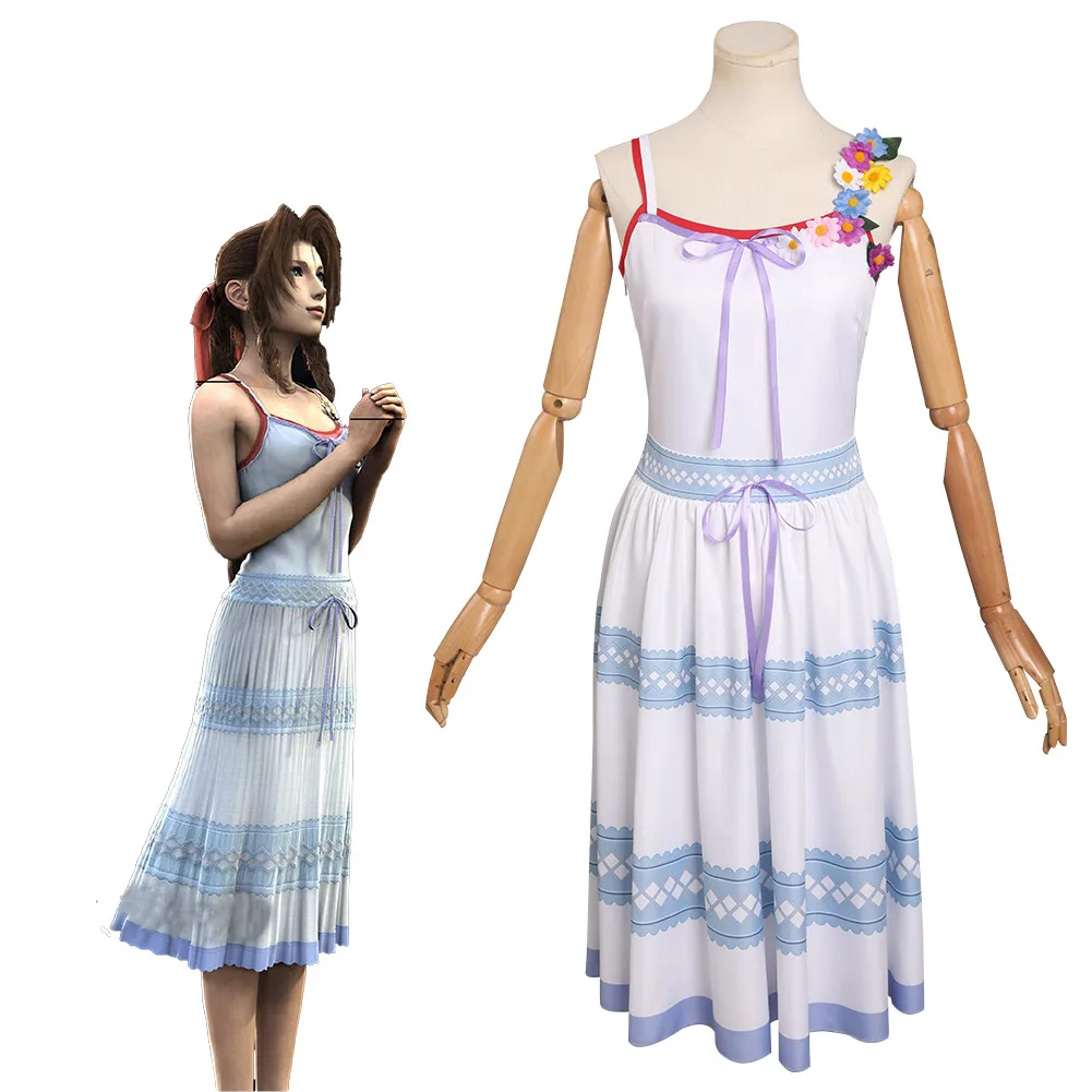 

Кризисное ядро, финальная фантазия VII, Aerith gainsdistrict костюмы для косплея, карнавальный костюм на Хэллоуин, ролевая игра