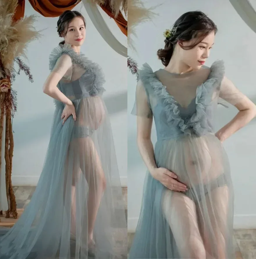 Зеленые платья для беременных Одежда длинное платье женщин Сексуальная