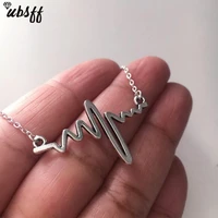 heartbeat necklace women love heart necklaces pendants medical nurse doctor lover gifts alloy jewelry