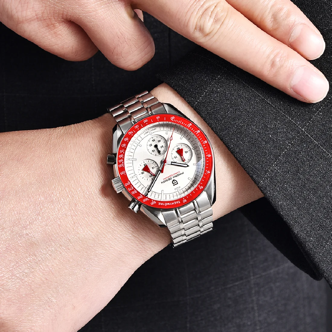 

Часы наручные PAGANI Мужские кварцевые автоматические, брендовые Роскошные с хронографом, с сапфировым зеркалом, VK63