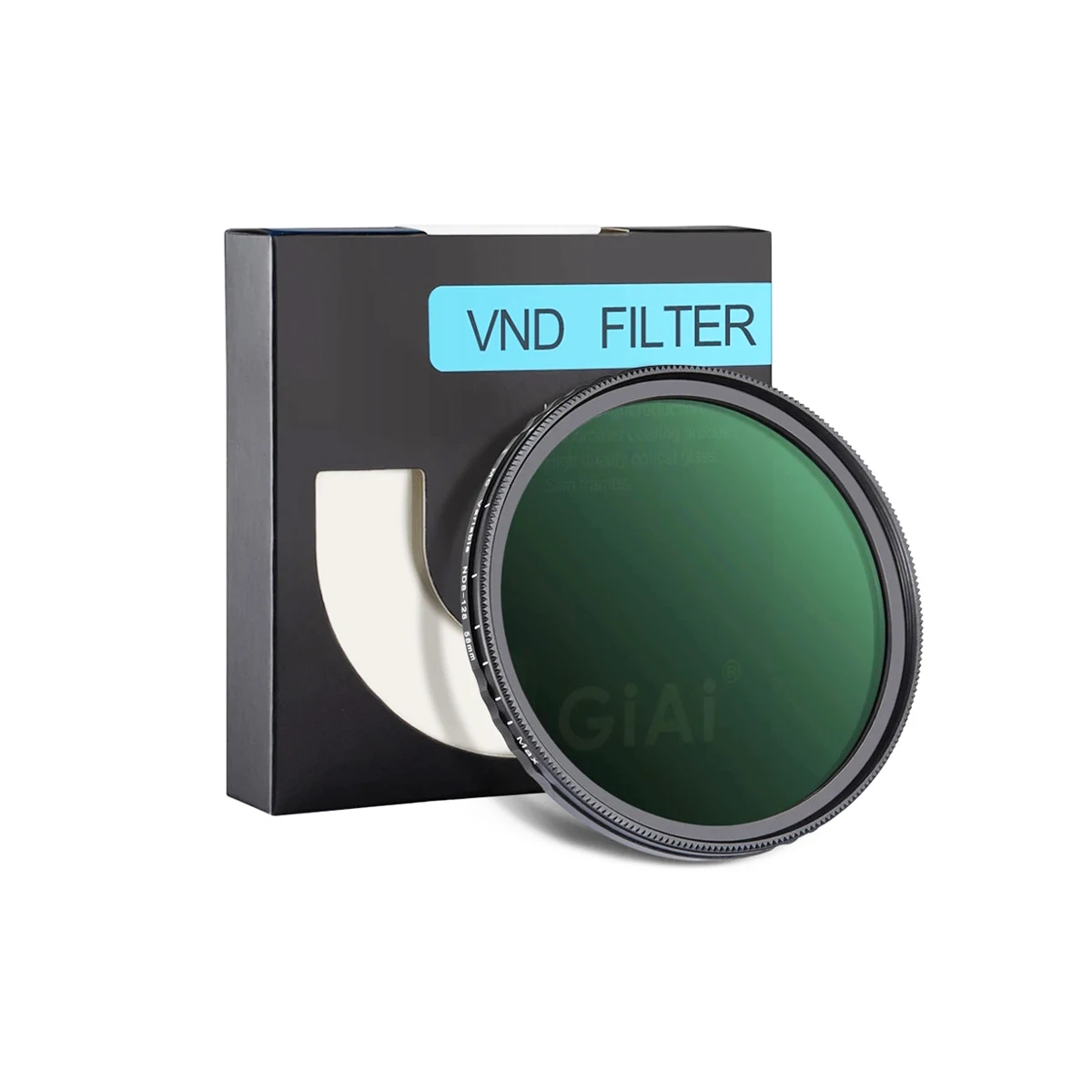 

GiAi Variable ND8-128 Filter - Nano Coating VND 3-7 Stop Neutral Density Filter for 37 40.5 49 52 55 58 62 67 72 77 82 86mm Lens