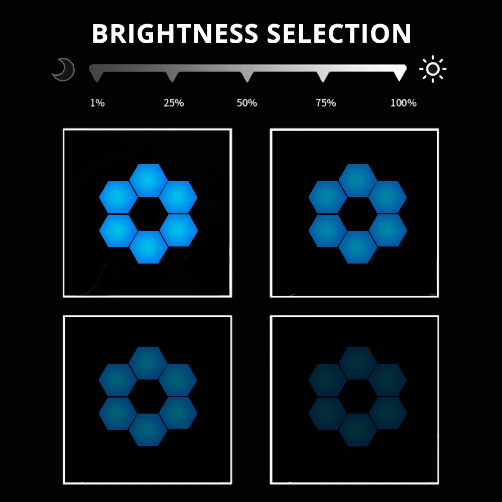 rgb bluetooth led hexagon light indoor wall light app remote control night light computer game room bedroom bedside decoration free global shipping