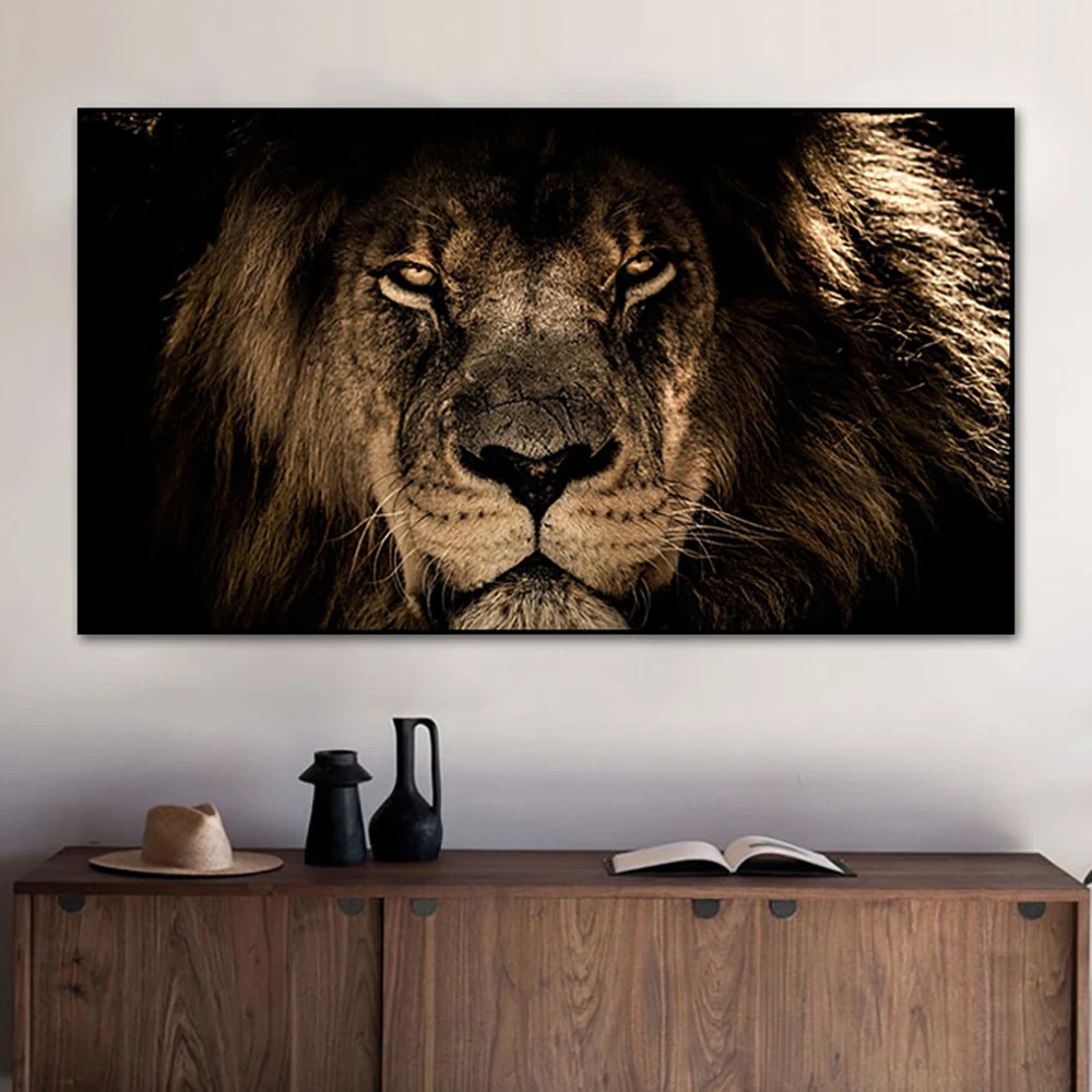 

Powerful Lion Wall Posters Canvas Interior Paintings Prints Nordic Minimalist Animal Aesthetic Art Pictures Room Decoration
