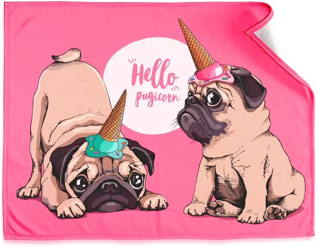 

Одеяло для мопса, милое одеяло, одеяло для мопса, подарки «Hello Pugicorn», удобное мягсветильник лое одеяло, одеяло для Мопсов