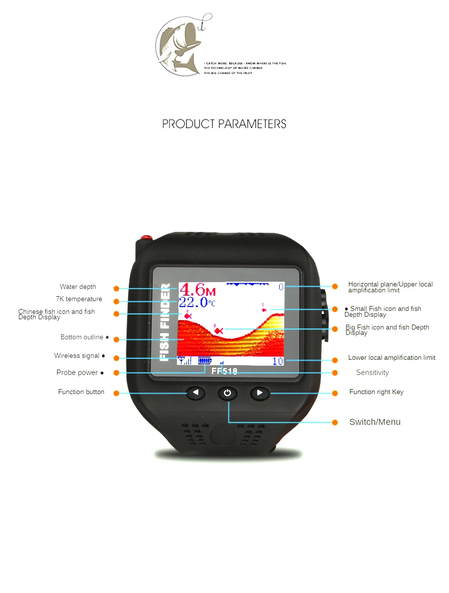 Эхолот-рыболокатор Lucky подводная камера беспроводные Часы цветной дисплей