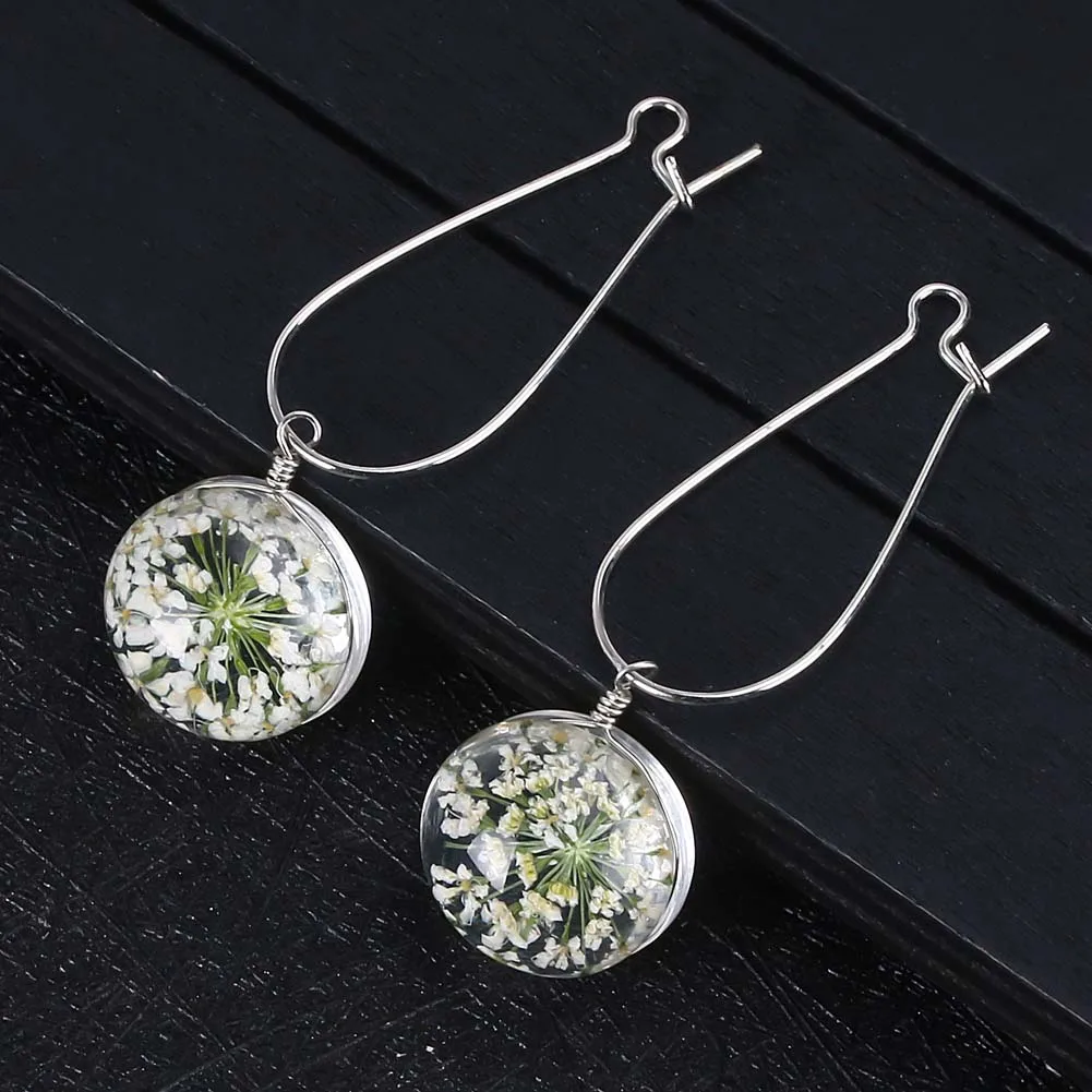 Висячие серьги в Корейском стиле с сушеными цветами для женщин и девушек подарки