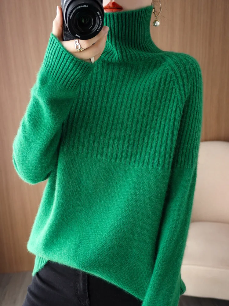 Soft Glutinous Turtleneck Inner wear Sweater Women Autumn and Winter New Fashionable Western Sle Pile Collar No Pilling Kni...