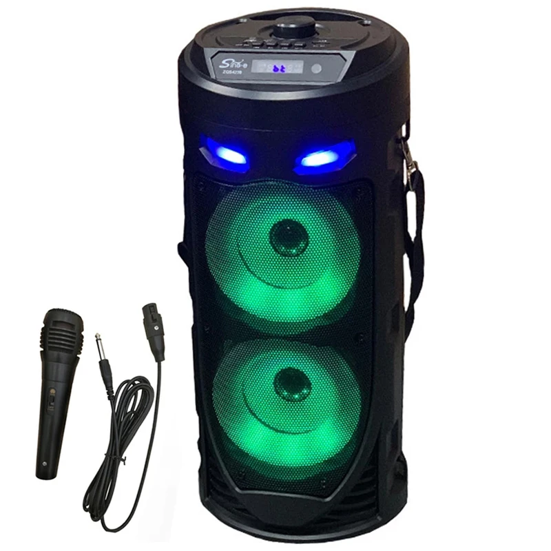Wireless Portable Column Big Power Stereo Subwoofer Bass Party Speakers With Microphone Family Karaoke Usb