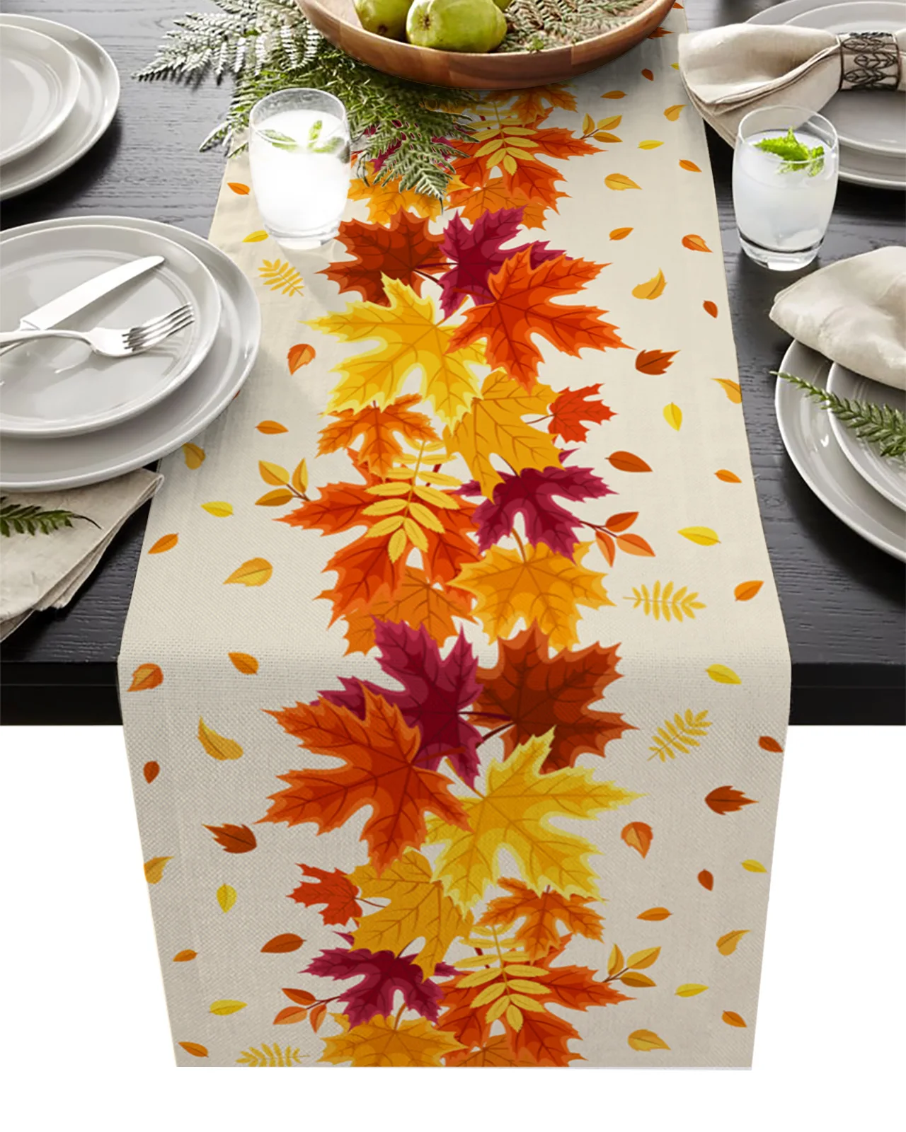 

Fall Maple Leave Thanksgiving Placemat Festival Dining Table runner Home Party Wedding Table Decor Cafe Tablecloth Dustproof Mat