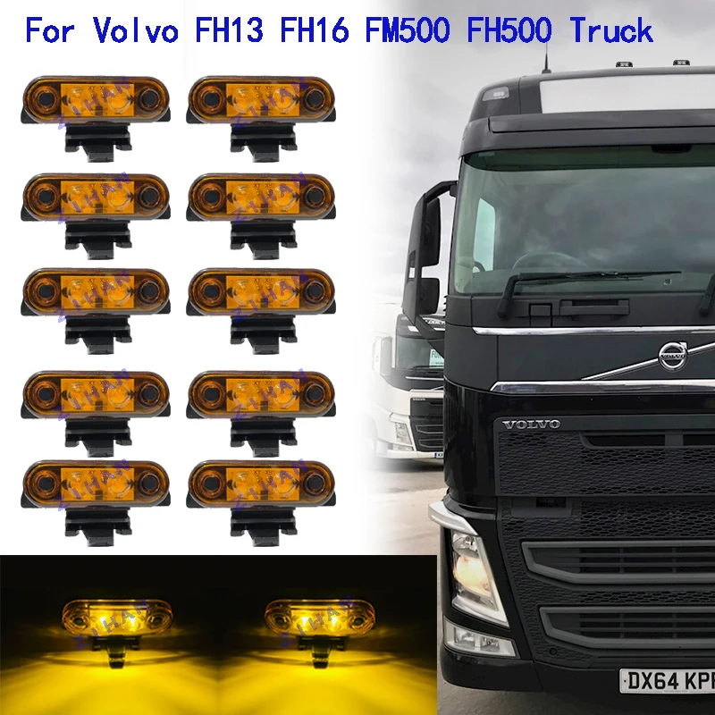 

10 x 24V Cab Roof Marker Light For Volvo FH FM Truck LED Signal Lamp White Amber Blue OEM 82116545