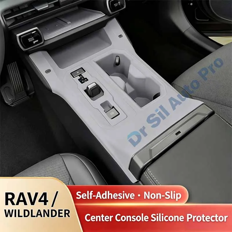 Фото Силиконовые коврики для центральной консоли Toyota RAV4 Wildlander 2026 года, накладки на рычаг КПП и подстаканники, защитные наклейки для внутренней панели №3