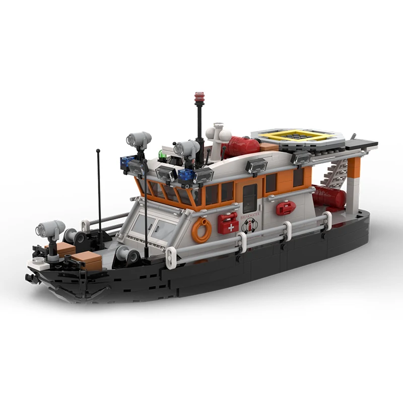 

NEW 601PCS Hot Selling Moc City Port Modular Coast Guard Boat Model DIY creative ideas Children Toy Birthda Gift Building Blocks