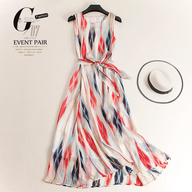 

Шифоновое летнее пляжное платье-макси для женщин, повседневное Цветочное платье, женское элегантное платье без рукавов, модель Pph5079, 2023