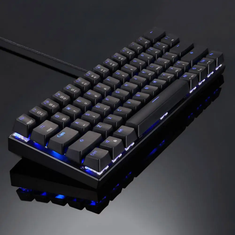 

Mechanical Keyboard Practical Floating Key Cap 61 Keys Wired Wireless Bluetooth-compatible Keyboard for Gamer