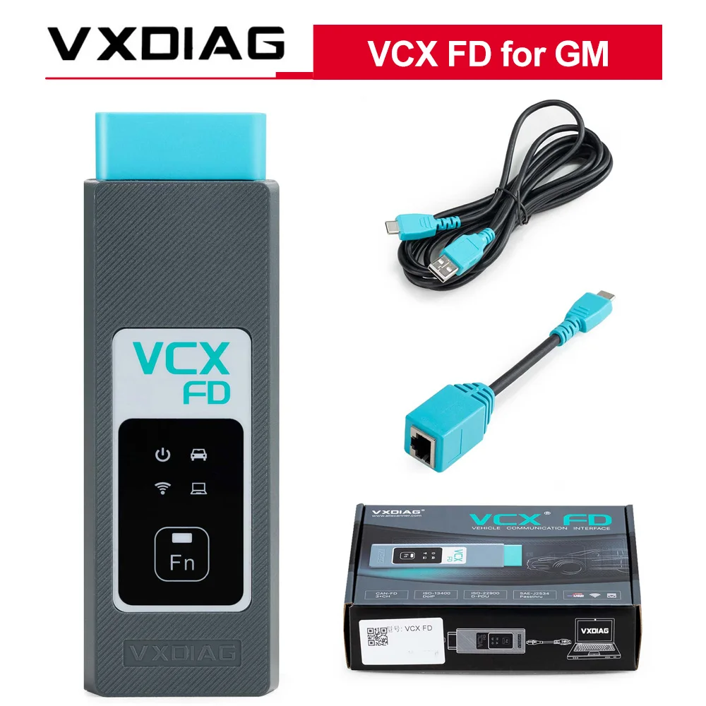 

VXDIAG VCX FD для GM Поддержка CAN FD DoIP Автомобильный OBD2 диагностический инструмент OE-уровневая диагностика Кодирование ЭБУ J2534 Программирование