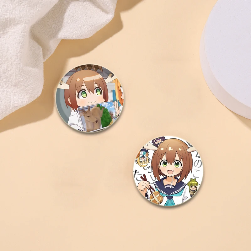 32/58mm Anime My Deer Friend Nokotan Character Pins Tinplate Badge DIY Cartoon Brooches Fans Collection Gifts Clothes Decoration
