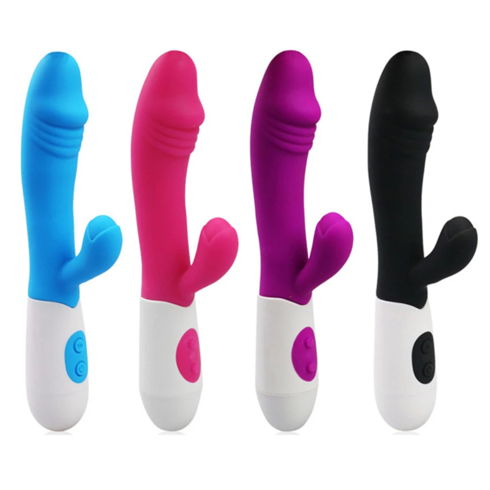 G Spot Rabbit Vibrator Sex Toys Dildo Vibrating For Women Dual Silicone Waterproof Female Vagina Clitoris Anal Massager AV Stick