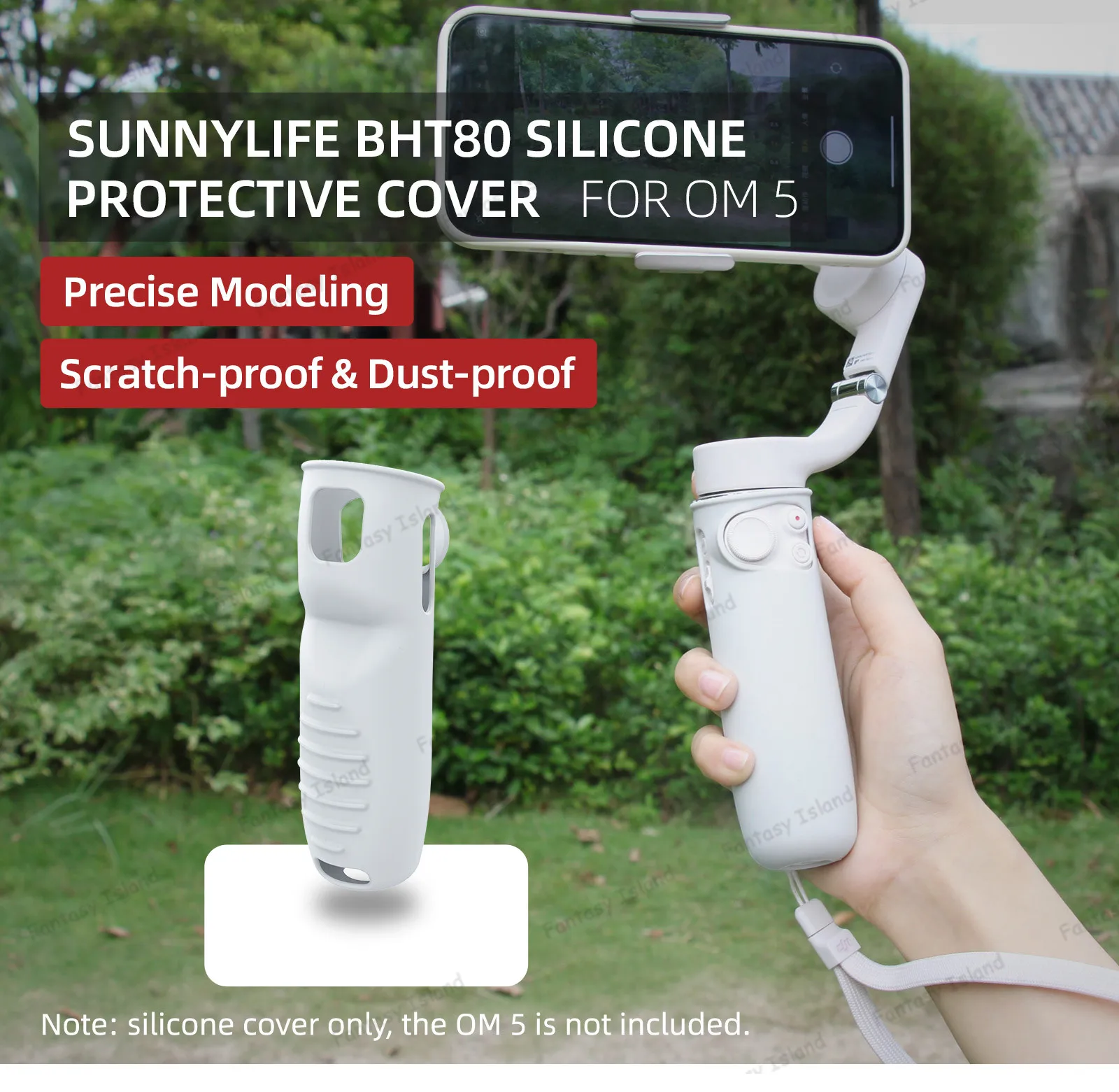 

Sunnylife-BHT80 для Dji OM5 силиконовый защитный чехол мягкий устойчивый к царапинам Пыленепроницаемый Чехол для рукоятки аксессуары для подвеса