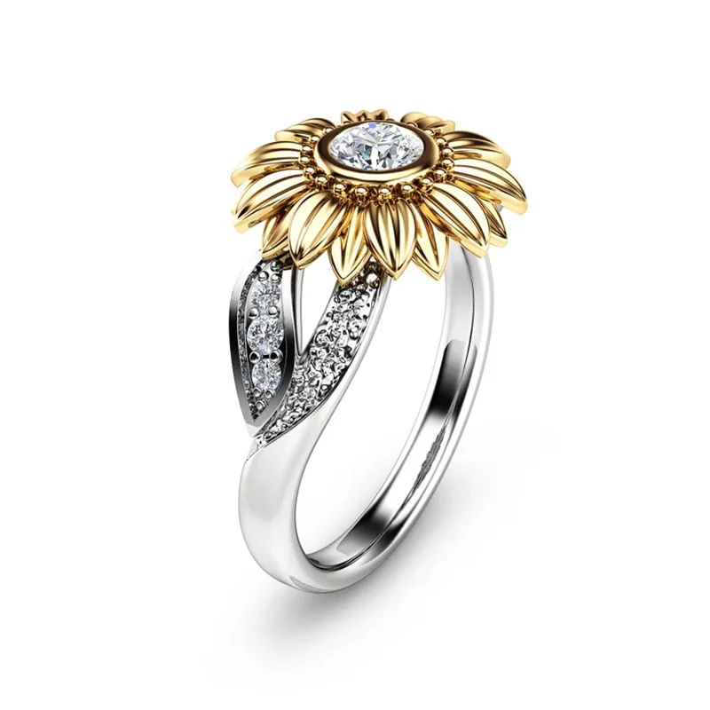 

ZHJIASHUN обручальное кольцо с муассанитом подсолнуха, 14 К Золотое кольцо, Камелия, ювелирные изделия, обручальное кольцо, кольцо обещания, коль...