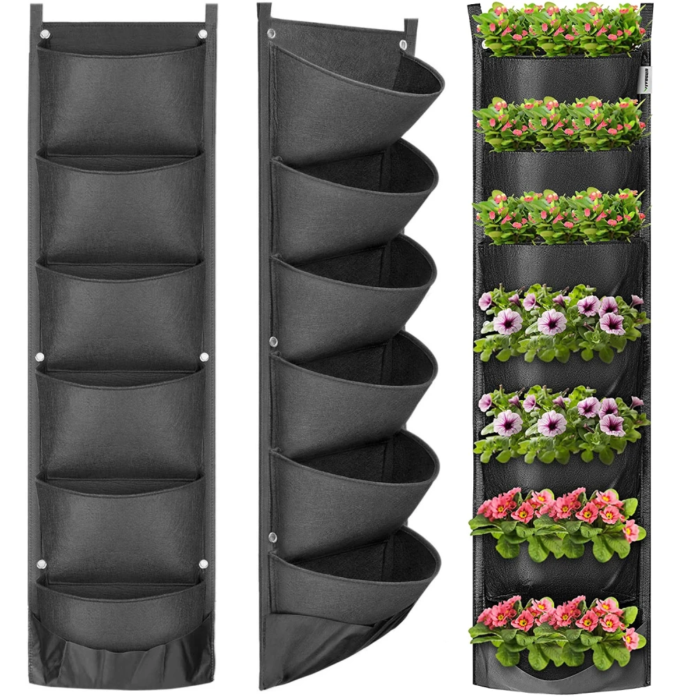 

NEW DESIGN Vertical Hanging Garden Planter Flower Pots Layout Waterproof Wall Mount Hanging Flowerpot Bag Indoor Outdoor Use