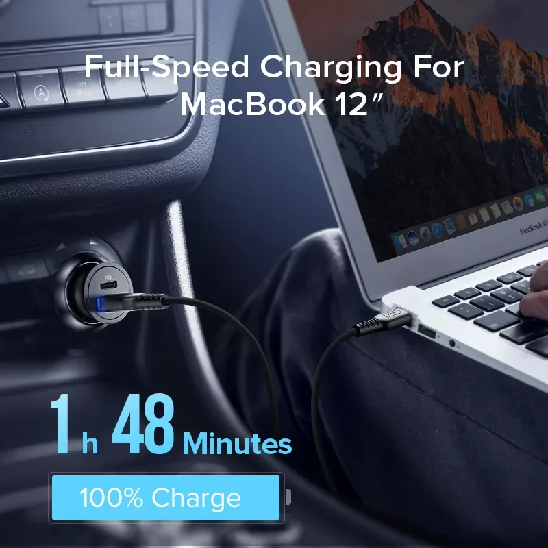 60W USB Car Charger 5A Type C PD QC Fast Charging Phone Adapter For iPhone 13 12 11 Pro Max 8 S21 S20 S10 S9