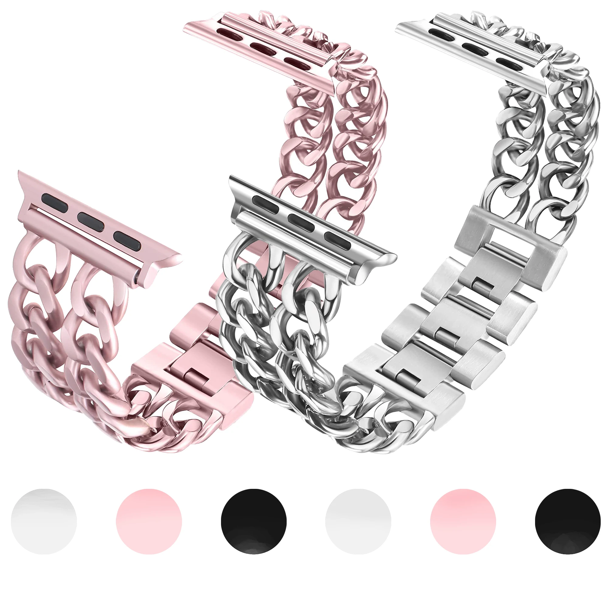 

Женский ремешок из нержавеющей стали для Apple Watch Band 7 6 5 41 мм 45 мм 40 мм 44 мм для iWatch Serie 4 SE 3 42 мм 38 мм металлический браслет