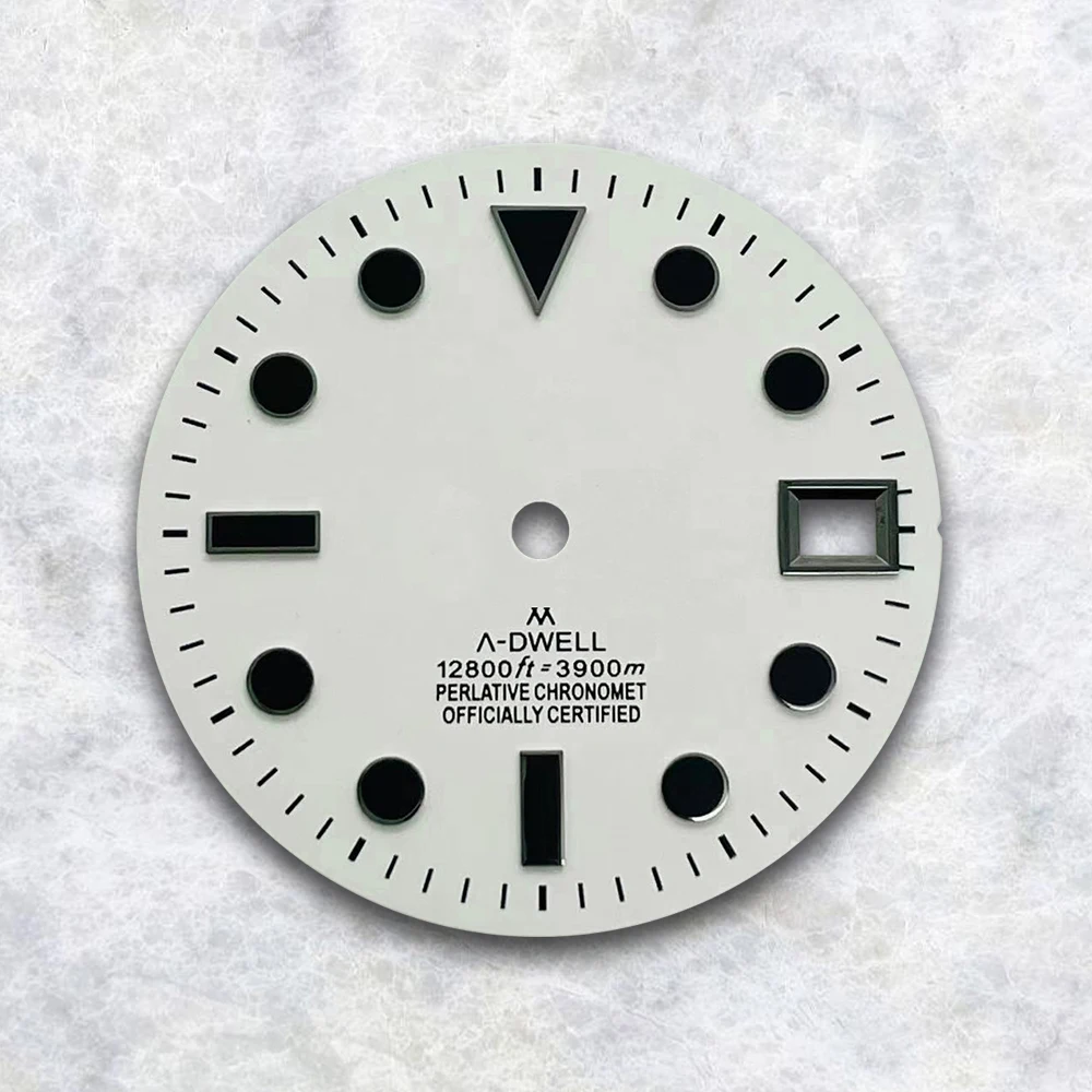 28 5 мм S логотип белый/черный циферблат подходит для NH35/NH36/4R/7S японские аксессуары