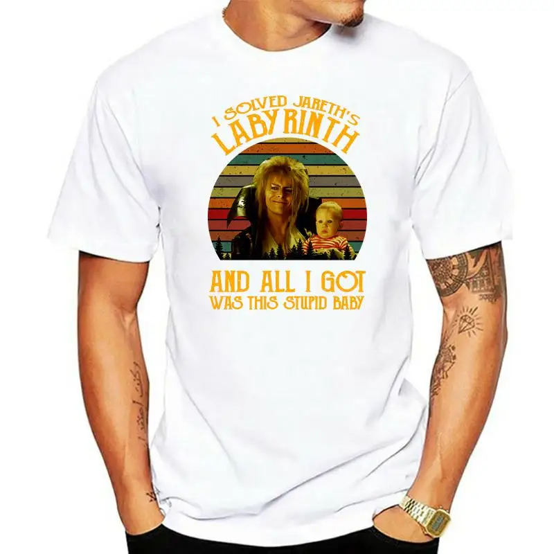 

Винтажная футболка с надписью «я решил лабиринт Джарета»