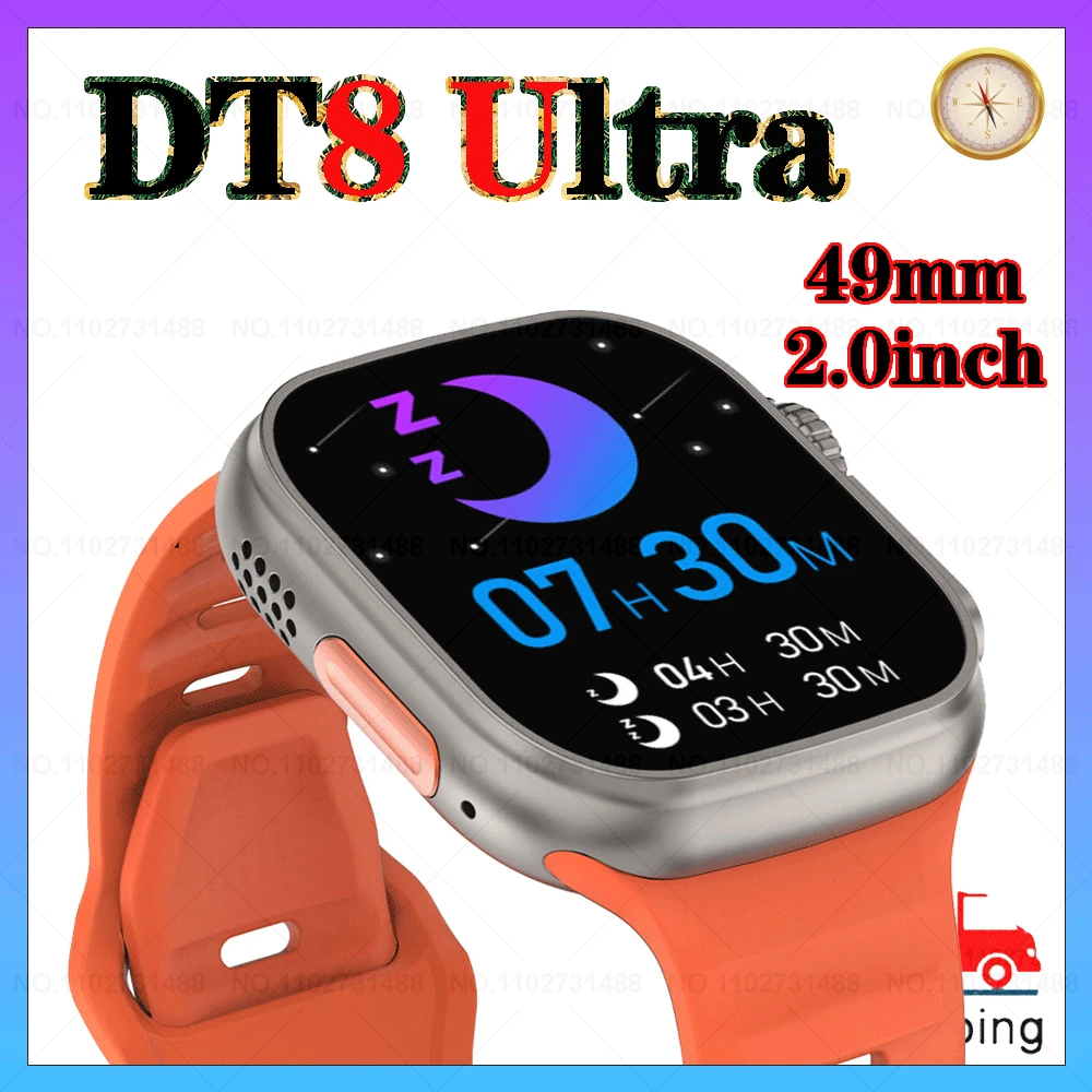 

2023 DT8 ультра Смарт-часы 49 мм серии 8 дюймов стандартный GPS Bluetooth Вызов оригинальные iwo Смарт-часы es для мужчин 2-дюймовый HD-экран