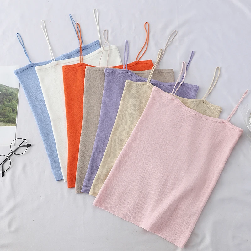 

Women Sexy Camisole Tanks Thin Casual Tank Tops Lady's Undershirt Solid Breathable Shoulder Vest for Female Dropshipping