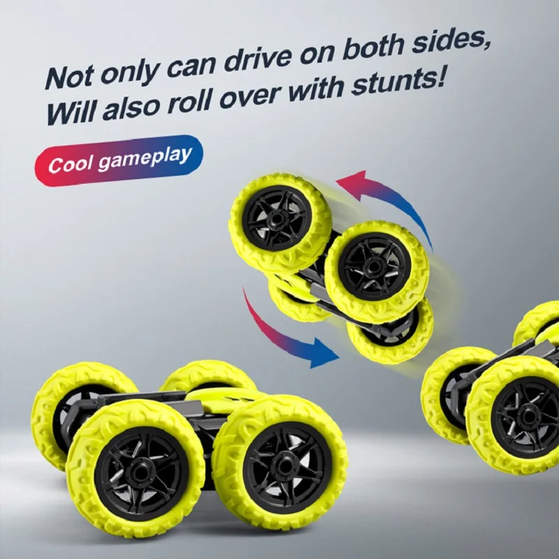 

Радиоуправляемый трюковый автомобиль, вращающийся на 360 градусов, 4WD, 2,4 ГГц, Радиоуправление, разворот, 1:20, двухсторонний автомобиль, игрушк...