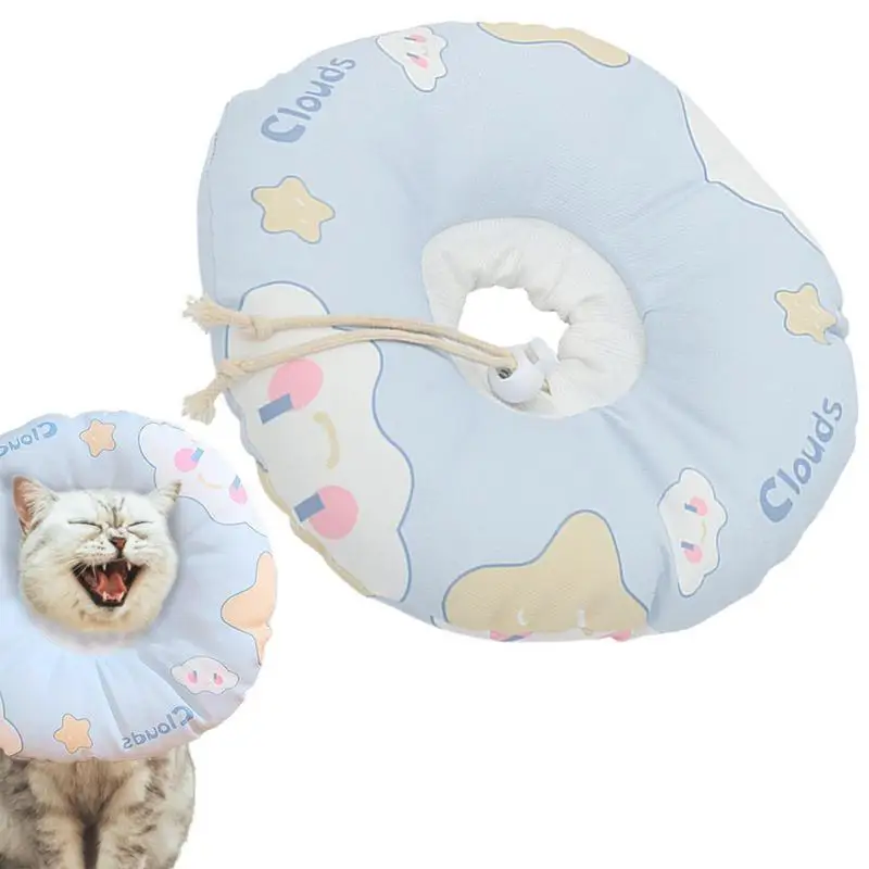 

Adjustable Cat Recovery Cones Cloud Collar Soft Cone For Cats Wound Healing Protective Cone After Injures Kitten Collars