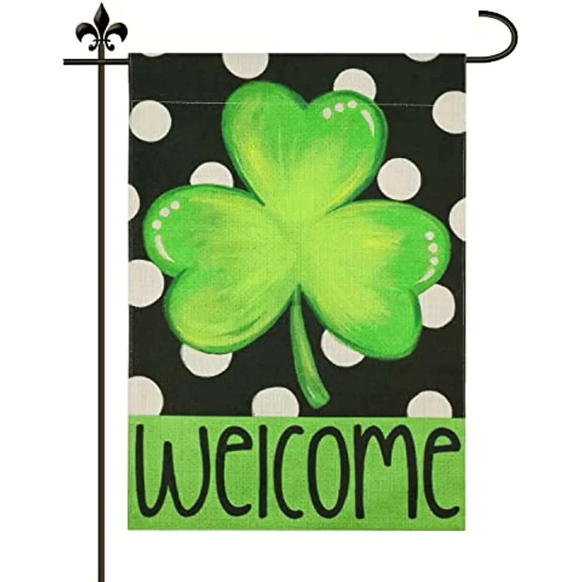 

St Patricks Day Flag Double-Sided Garden Flag Clover Design Shamrock Flag Spring Decorations for Holiday Outdoor Home