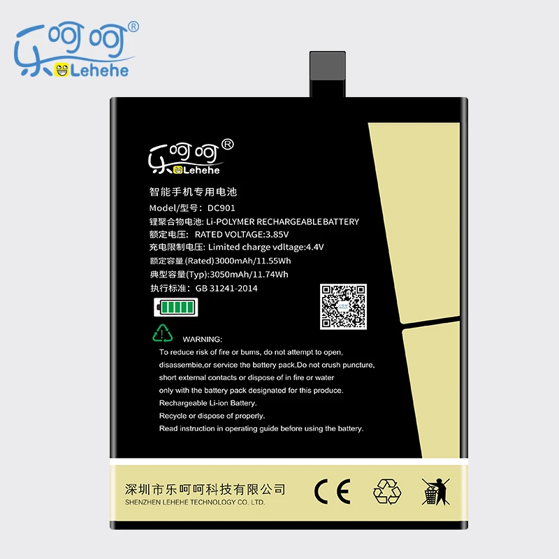 

Original LEHEHE Battery for Smartisan M1 SM901 DC901 3050mAh Smartphone Batteries Replacement with Tools Gifts