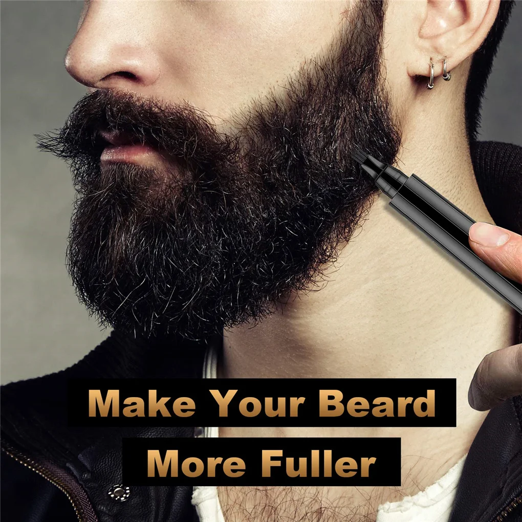 

New Hot sale Beard Pen Beard Filler Pencil And Brush Beard Enhancer Waterproof Moustache Coloring Shaping Tools Hair Pencil