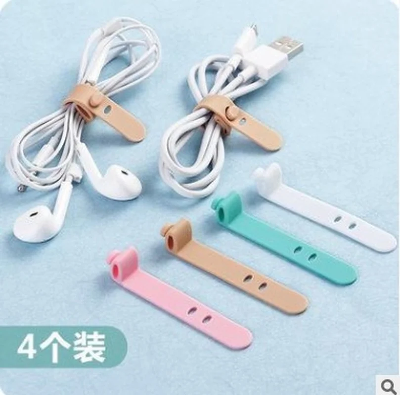 

Silicone Cable Organizer Wire Wrapped Cord Line Storage Holder for Phone Earphone MP4 Candy Color Cable Winder Ties