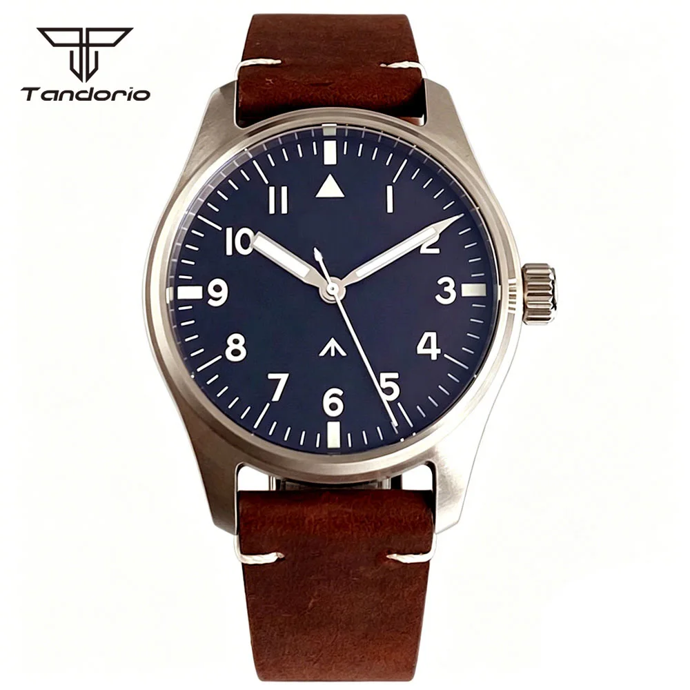 Часы Tandorio Pilot Aviator 39 мм с сапфировым стеклом, светящимся циферблатом, автоматическим механизмом NH35Asia2824 или кварцевым механизмом VH31, водонепроницаемость 20 бар, дайверские наручные часы. (art.: 3920dad1ca770) - 3920dad1ca770