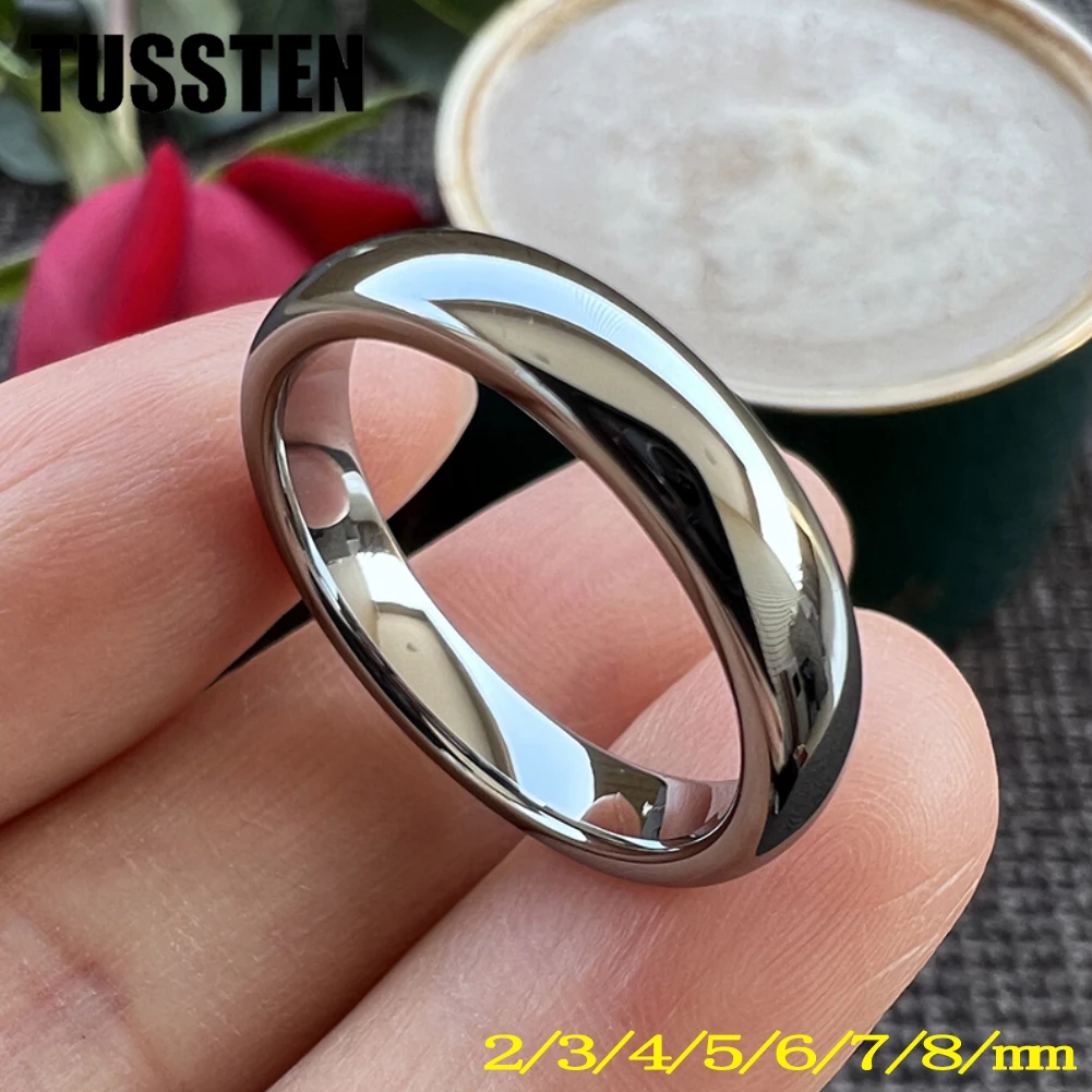 

Dropshipping TUSSTEN 2MM/3MM/4MM/6MM/7MM/8MM Classic Men Women Ring Tungsten Wedding Band Polished Shiny Comfort Fit