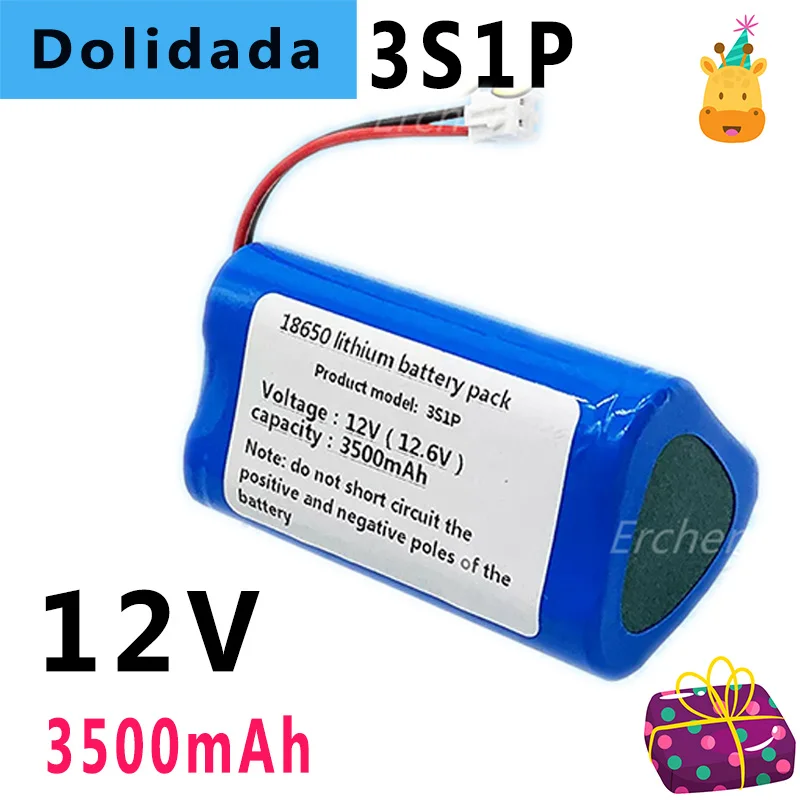 

12 В 3 А 18650 3S1P литиевая аккумуляторная батарея Встроенный BMS Bluetooth динамик фонарик GPS Fascia Gun 3500 мАч перезаряжаемая батарея