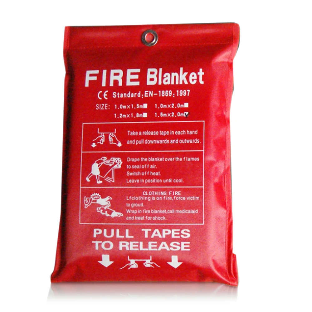 

1M /1.2M/1.5M/2M Fire Blanket Fighting Fire Extinguishers Tent Boat Emergency Blanket Survival Fire Shelter Safety Cover