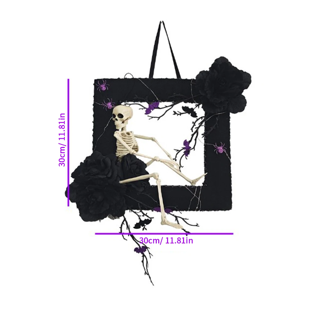 Хэллоуин Многофункциональный Страшный Череп Венок Украшение Двери Жуткий