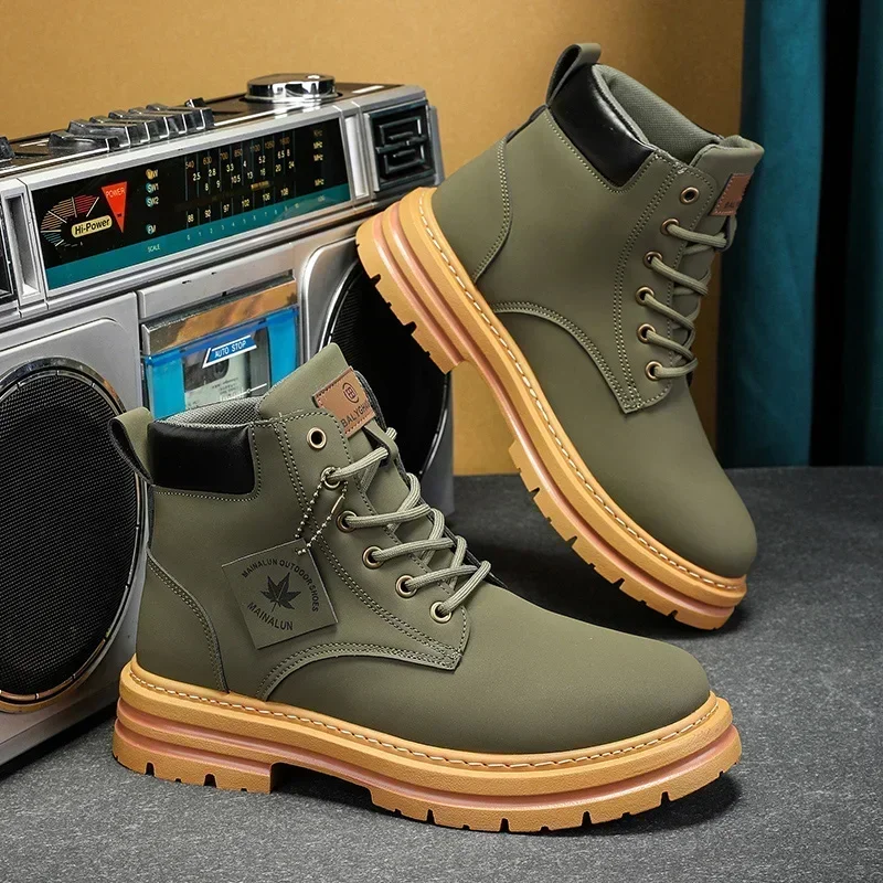 Осенняя мужская обувь большого размера 48 мужские мотоциклетные ботинки с