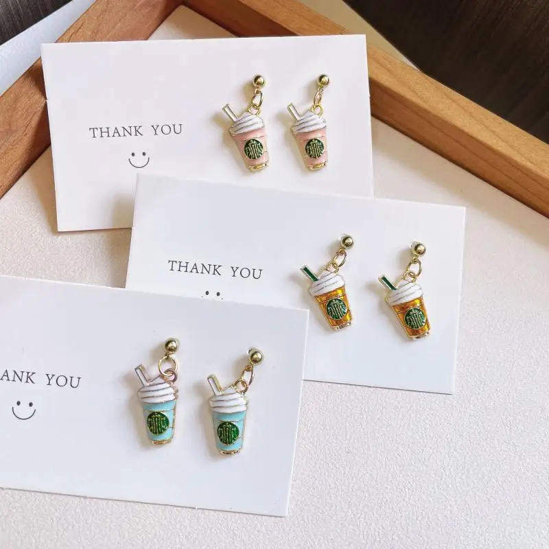 

Милые серьги в виде кофейной чашки, серьги-гвоздики, серебро пробы