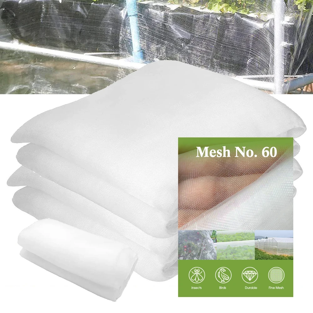 

White 60 Mesh Garden Insect Netting Greenhouse Protection Cover for Protective Plant Vegetable Grow Pest Control Anti-bird Mesh