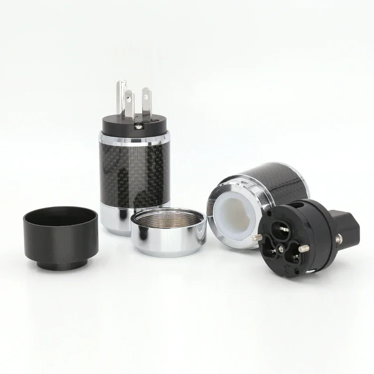 Шнур питания с родиевым покрытием вилки переменного тока из углеродного волокна