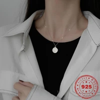 hoyon coin pendant necklace s925 sterling silver plated necklace small design necklace clavicle chain for woman