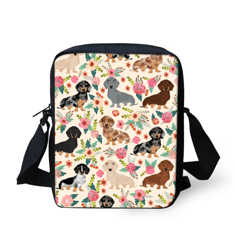 ADVOCATOR Dog Floral Print Small Crossbody Bags Kids Crossbody Bags Girls Adjustable Strap Messenger Bags with Free Shipping
