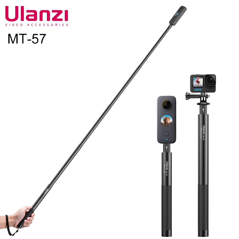 Ulanzi MT-57 80cm 120cm görünmez Selfie sopa Insta360 Gopro Dji el kavrama uzatma çubuğu Tripod aksiyon kamera aksesuarları